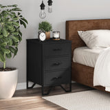 ZNTS Bedside Cabinet Black 40x41x60 cm Engineered Wood 848524