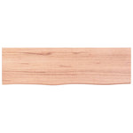 Bathroom Countertop Light Brown 100x30xcm Treated Solid Wood 3156126