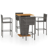 ZNTS 5 Piece Garden Bar Set Grey 3064871