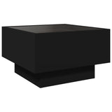 ZNTS Coffee Table with LED Black 50x50x30 cm Engineered Wood 847505