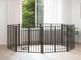 Dog Gate 8 pcs Black 80 x 100 cm Galvanised Steel 892004