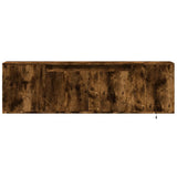TV Wall Cabinet with LED Lights Smoked Oak 135x31x39.5 cm 852387