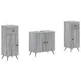 2 Piece Bathroom Cabinet Set BREDA Grey Sonoma Engineered Wood 3418050