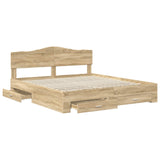 Bed Frame with Drawer Sonoma Oak 180 x 200 cm Engineered Wood 3413161