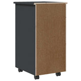 Rolling Cabinet with Drawers MOSS Grey Solid Wood Pine 355890