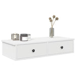 ZNTS Wall Shelf with Drawers White 80x31x17 cm Engineered Wood 859950