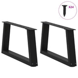 Coffee Table Legs V-Shape 2 pcs Black 60x cm Steel 4012532