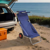 Beach Trolley with Wheels Portable Foldable Blue 90446