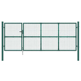 Mesh Garden Gate Green 350x125 cm Galvanised Steel 154534