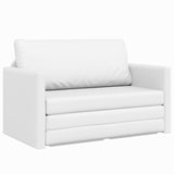 Folding Sofa Bed White 124 x 71 x 78 cm Faux Leather 42030519