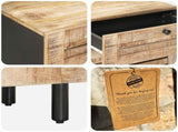 Bedside Table Natural 50 x 33 x 60 cm Solid Mango Wood 4018852