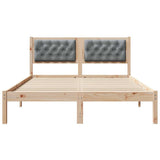 Bed Frame Light Grey 150 x 200 cm Solid Pine Wood 878179