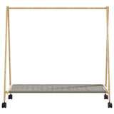 Clothes Rack with Shelves and Wheels 106x34x106,5 cm Bamboo 4008905