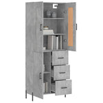 Highboard Concrete Grey 69.5x34x180 cm Engineered Wood 3199821
