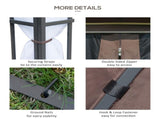 3 x 3 Patio Gazebo Canopy Garden Pavilion Tent Shelter with 2 Tier Roof and Mosquito Netting, T3398P310364