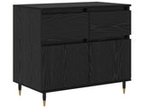Sideboard Black Oak 60 x 35 x 70 cm Engineered Wood and Iron 881725