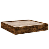 Bed Frame without Mattress Smoked Oak 200x200 cm 3280990