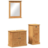 Bathroom Furniture Set VIGO 3 pcs Honey Brown Solid Pine Wood 3328543