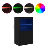 LED Sideboard Black Oak 60.5 x 37 x 100 cm Engineered Wood 863017