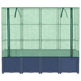 Raised Bed with Greenhouse Cover Rattan Look 160x40x153 cm 4015831