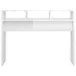 ZNTS Console Table High Gloss White 105x30x80 cm Engineered Wood 808311