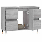 Bathroom Cabinet Grey Sonoma 80x33x60 cm Engineered Wood 831650