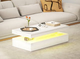 LED Coffee Table with Storage - High Gloss White T3398P555177
