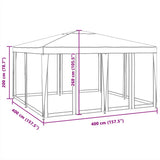Party Tent with 8 Mesh Sidewalls Green 4x4 m HDPE 4010063