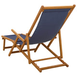 Folding Sun Lounger 2 pcs 3 Position Solid Eucalyptus Wood Blue 3407819