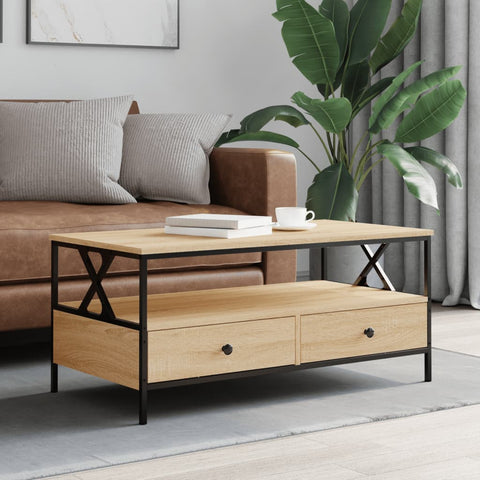 ZNTS Coffee Table Sonoma Oak 100x51x45 cm Engineered Wood 835300