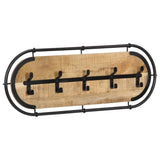 Wall-mounted Coat Rack with 5 Hooks Solid Wood Rough Mango 4013506