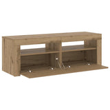 TV Cabinet with LED Lights Artisan Oak 120x35x40 cm Engineered Wood 856314