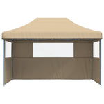 ZNTS Foldable Party Tent Pop-Up with 3 Sidewalls Beige 4004967