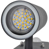 LED Wall Lamp Stainless Steel Cylinder Shape Black with Sensor 41097