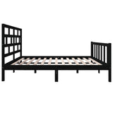 Bed Frame without Mattress Black Solid Wood Pine Double 3101327
