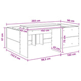 Kids'High Bed Frame with Desk Grey Sonoma 90 x 200 cm 3422656