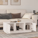 ZNTS Coffee Table White 110x50x40 cm Solid Wood Pine 814425