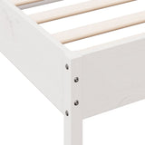 Bed Frame without Mattress White 150x200 cm King Size Solid Wood Pine 3328230