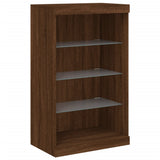 Sideboard with LED Lights Brown Oak 181.5x37x100 cm 3209183