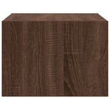 ZNTS Wall-mounted Bedside Cabinets with LED Lights 2 pcs Brown Oak 860224