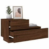 Bedside Cabinet with LED Lights Brown Oak 70x36x40.5 cm 836783