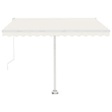 ZNTS Freestanding Manual Retractable Awning 300x250 cm Cream 3069497