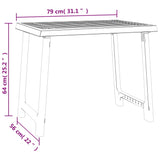 Camping Table White 79x56x64 cm PP Wooden Look 364737