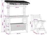 Outdoor Bar Table and Stools 3 pcs Natural Bamboo 3469654