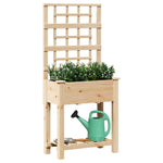 Garden Planter with Shelf Beige 71 x 38 x 152 cm Solid fir wood 42006570