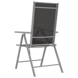 5 Piece Garden Dining Set Aluminium Silver and Black 3070632