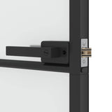 Interior Door Slim Black 76x201.5 cm Tempered Glass&Aluminium 155125