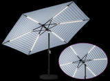 Garden Parasol with LED Lights and Base 300 x 300 cm Polyester 42036275
