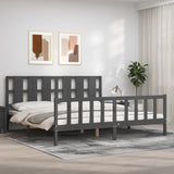 Bed Frame without Mattress Grey 200x200 cm Solid Wood Pine 3192253