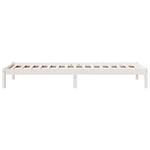 ZNTS Extra Long Bed Frame without Mattress White 90x220 cm Solid Wood Pine 852417